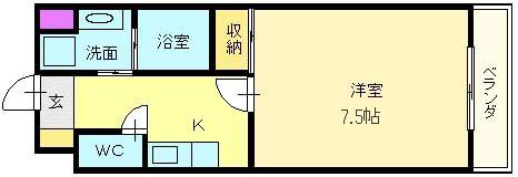 COURT AREST(1K/3階)の間取り写真