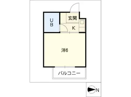 ヴァンベール平針(ワンルーム/1階)の間取り写真