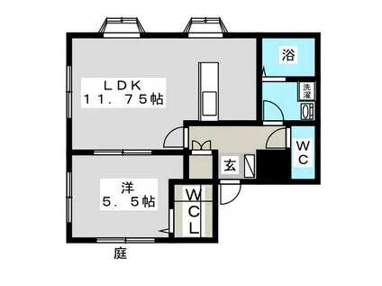 アルプ戸塚(1LDK/1階)の間取り写真