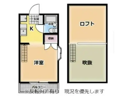 京都ハウジングコーポ善通寺(1SK/5階)の間取り写真