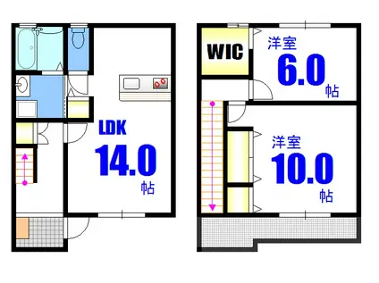 エルシスガーデン府中町(2LDK/1階)の間取り写真