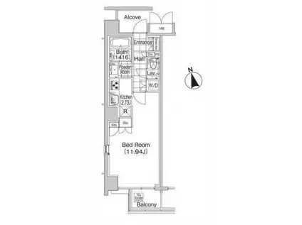 L`GENTE VALU麻布十番(ワンルーム/7階)の間取り写真