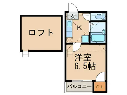 ピュア県庁北5番館(1K/2階)の間取り写真