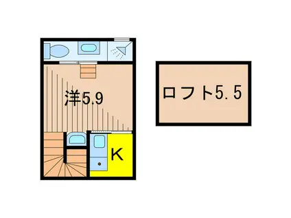 ル・レーヴ亀有(1K/2階)の間取り写真