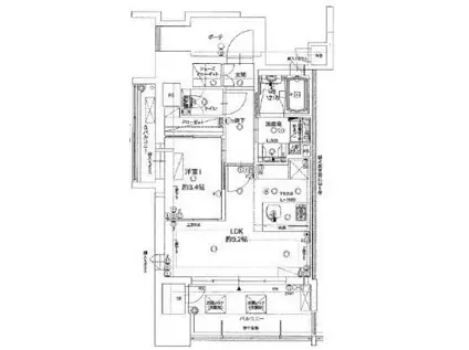 アクロス大濠公園プレミアフォート(1LDK/8階)の間取り写真