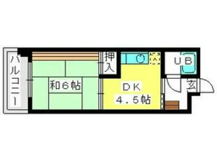 柴田ビル(1DK/3階)の間取り写真
