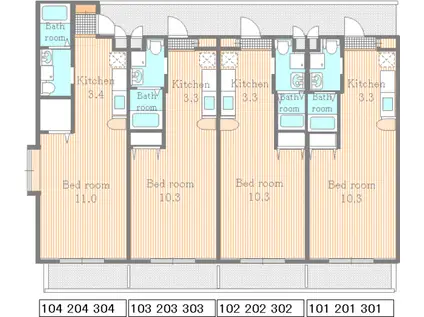 ラフォレット山大前(ワンルーム/3階)の間取り写真
