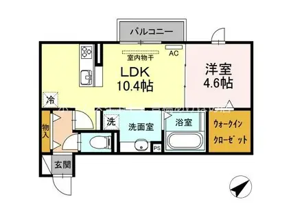 ビレッジハウス下九沢2号棟(2K/1階)の間取り写真