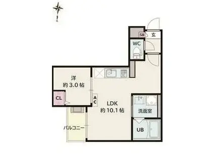 JACK SHINKAIIV(1LDK/1階)の間取り写真