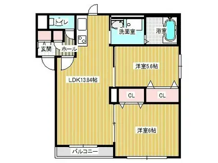 弥生イースト(2LDK/3階)の間取り写真