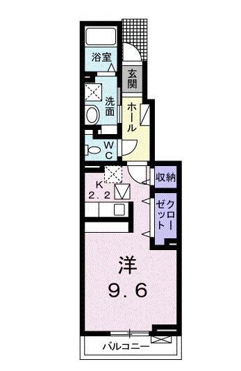 エスペランサ弁財天(ワンルーム/1階)の間取り写真