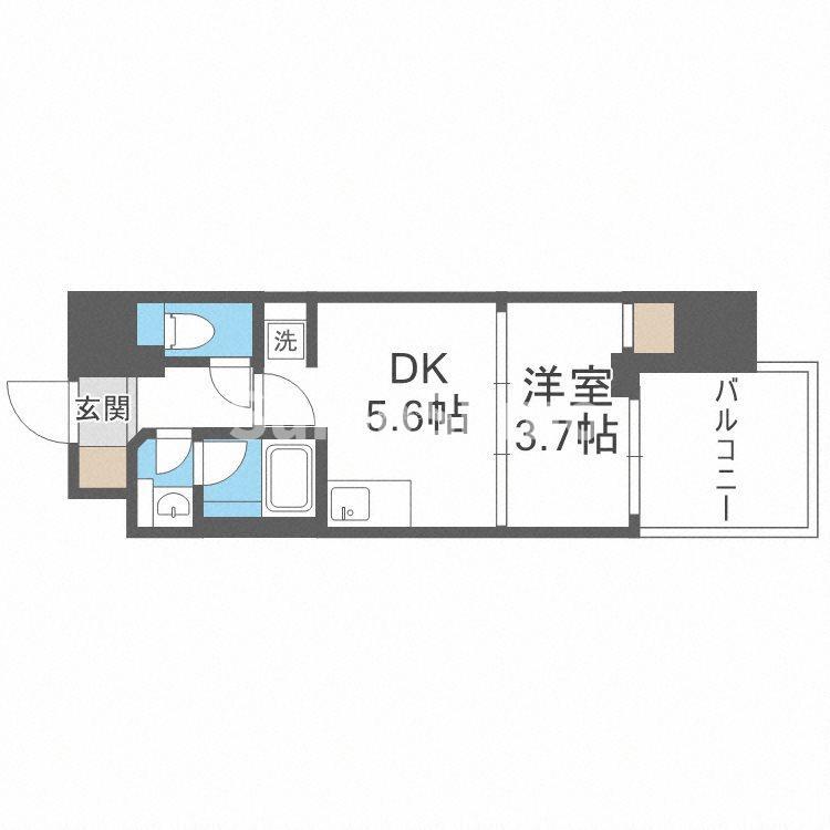 ルフォンプログレ堺筋本町タワーレジデンス(1DK/10階)の間取り写真