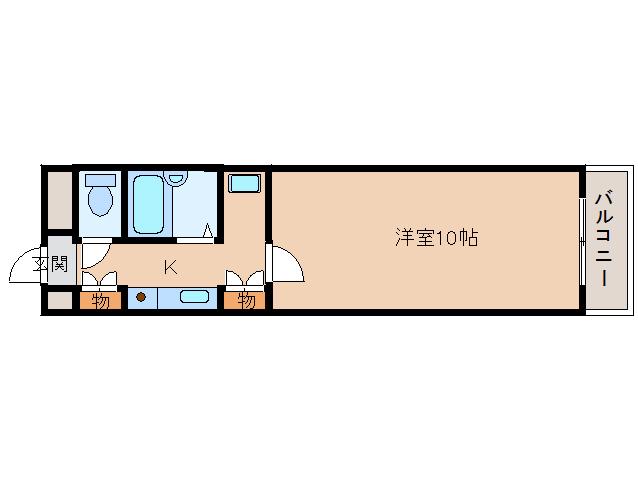 グランシャリオ生駒(1K/2階)の間取り写真