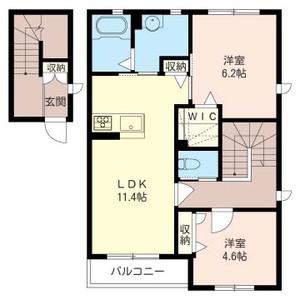 SHM ノルド(2LDK/2階)の間取り写真
