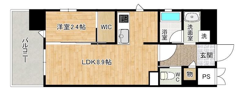 YSP城野(1LDK/13階)の間取り写真