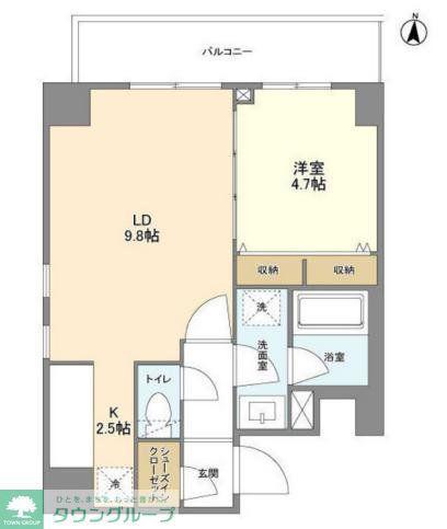 L・BASE押上サウス(1LDK/2階)の間取り写真