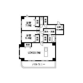 ランディング・モジュール(2LDK/6階)の間取り写真