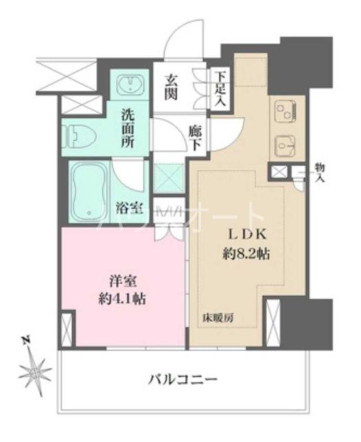 ザ・パークハウス上野(1LDK/3階)の間取り写真