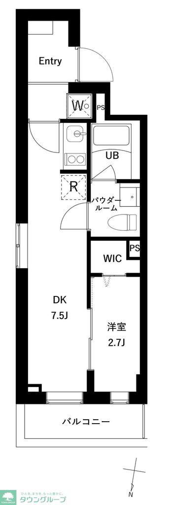 プレセダン千駄木(1DK/1階)の間取り写真