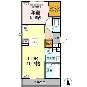 セレスティア旭町(1LDK/2階)の間取り写真