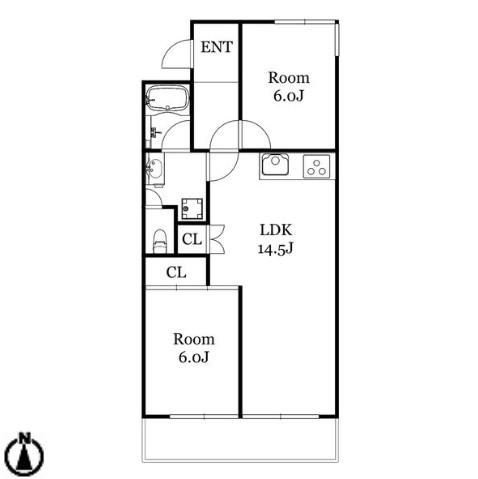 第2栄和マンション(2LDK/2階)の間取り写真