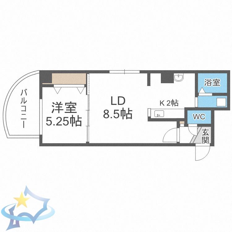 パークヒルズU・D・A(1LDK/4階)の間取り写真