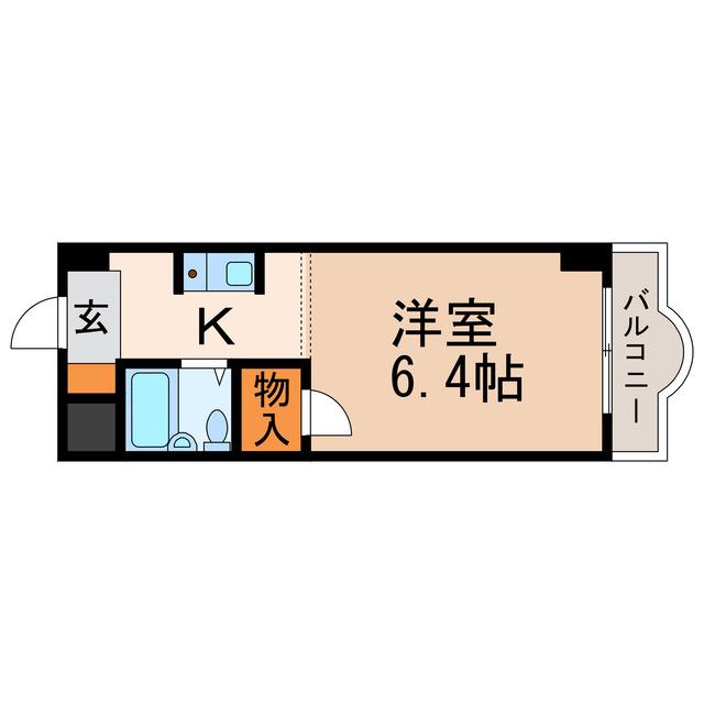 クレールショーワ III棟(ワンルーム/2階)の間取り写真