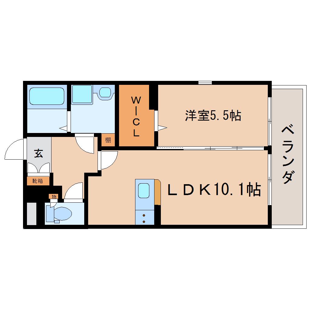 サニーリヴK(1LDK/1階)の間取り写真