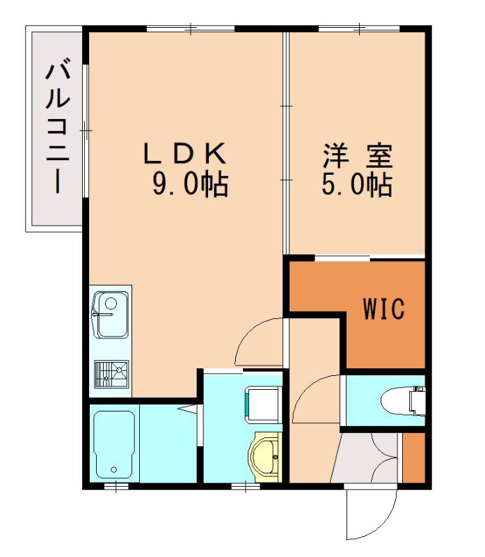 ビーフリーワン(1LDK/2階)の間取り写真