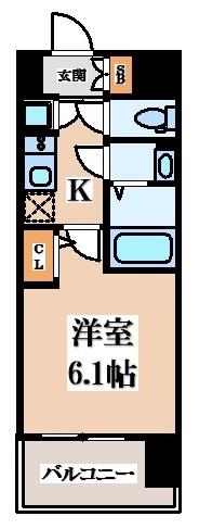 CREST TAPP 大阪イースト(1K/3階)の間取り写真