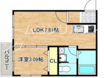 プリヴェ江坂(1LDK/3階)の間取り写真
