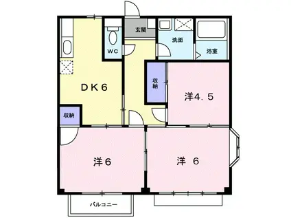 エリール岡本 6号(3DK/2階)の間取り写真