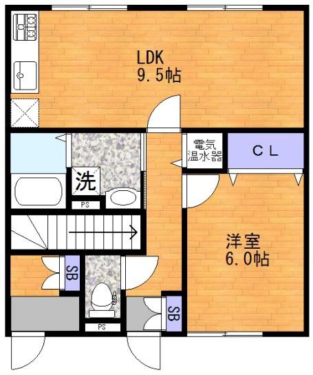 カーサフェリーチェC棟(1LDK/1階)の間取り写真