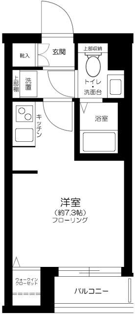 クレヴィスタ品川西大井(ワンルーム/1階)の間取り写真