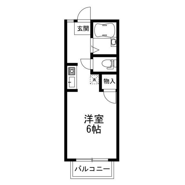 パームハイツ(ワンルーム/1階)の間取り写真