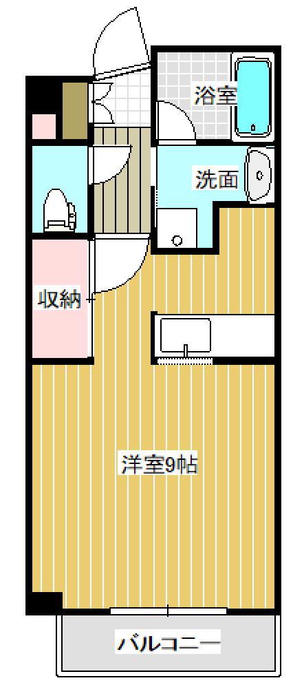 ベアレント(ワンルーム/3階)の間取り写真