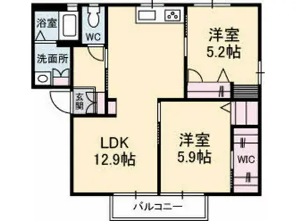サントーク・K(2LDK/2階)の間取り写真
