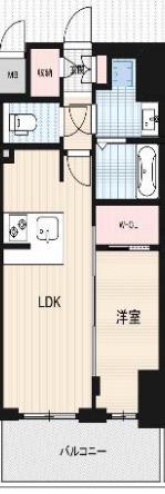 レオンコンフォート難波クレア(1LDK/13階)の間取り写真