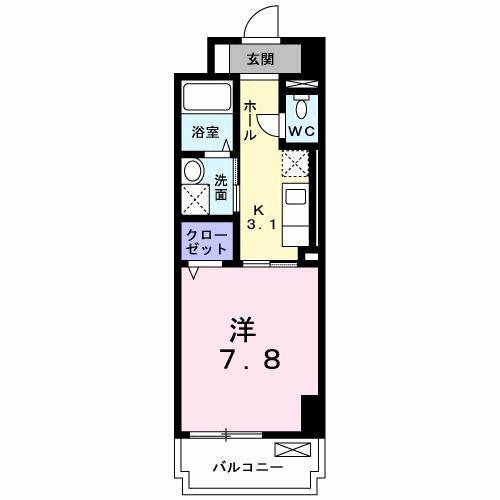 サンリットオカ(1K/5階)の間取り写真