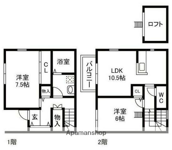 ラパンセレッソ I(2LDK/1階)の間取り写真