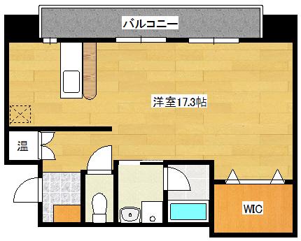 ルミエール幟(ワンルーム/9階)の間取り写真