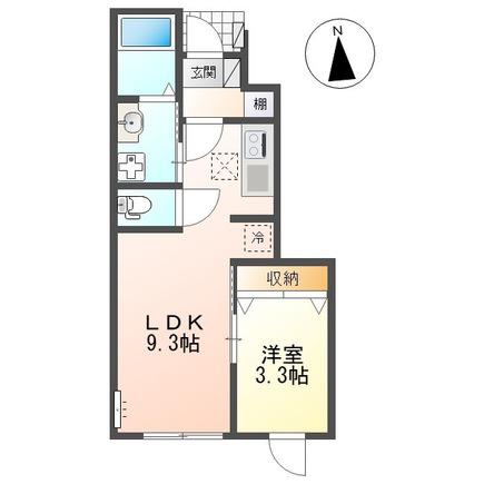 SHANGRI-LA(1LDK/1階)の間取り写真
