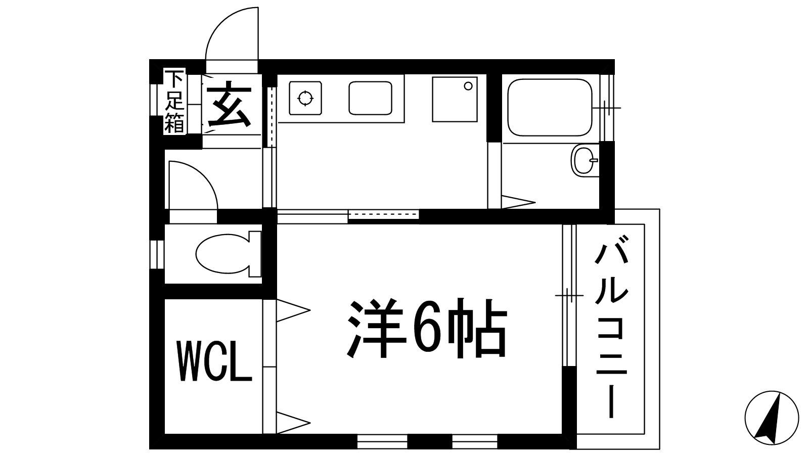 フラッツ栄根(1K/1階)の間取り写真