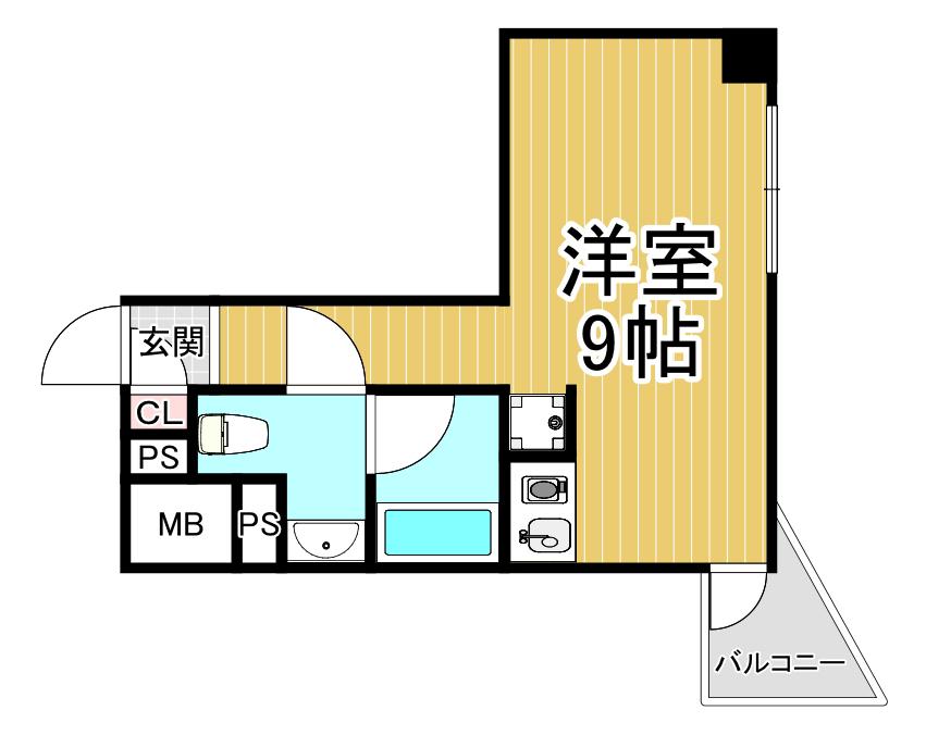 インターフェルティR2甲子園(ワンルーム/6階)の間取り写真