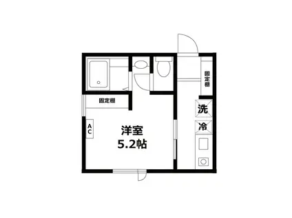 DIO平塚(1K/3階)の間取り写真