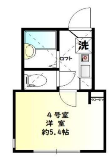 クレア大岡(1K/1階)の間取り写真
