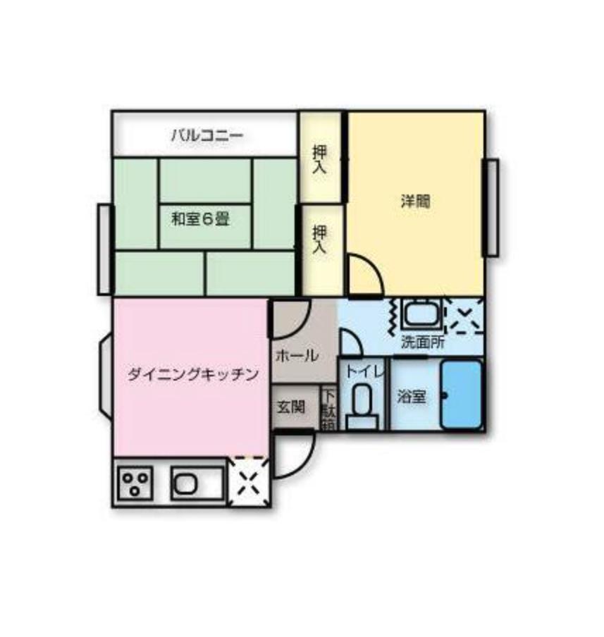 バルト96(2DK/1階)の間取り写真