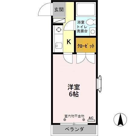 ハイツ・ポエム(1K/2階)の間取り写真