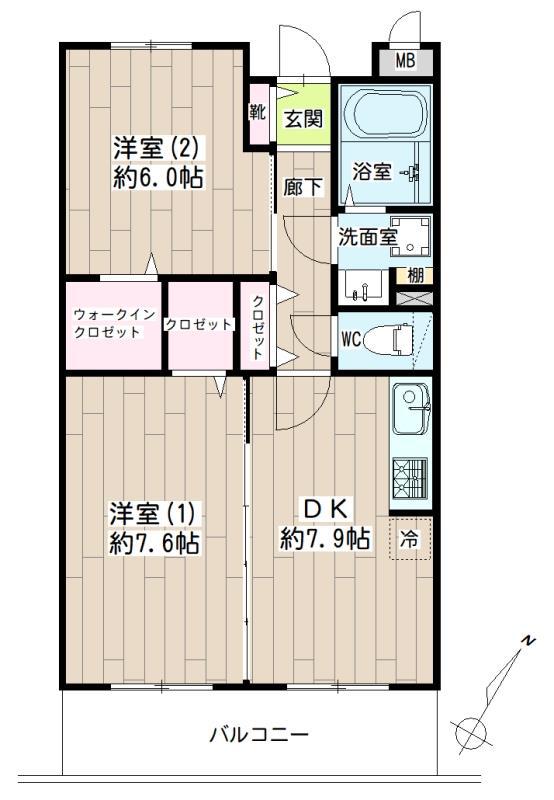 サークビルズIII(2DK/5階)の間取り写真