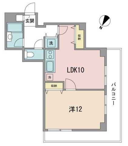 セブンハイツ芝(1LDK/5階)の間取り写真